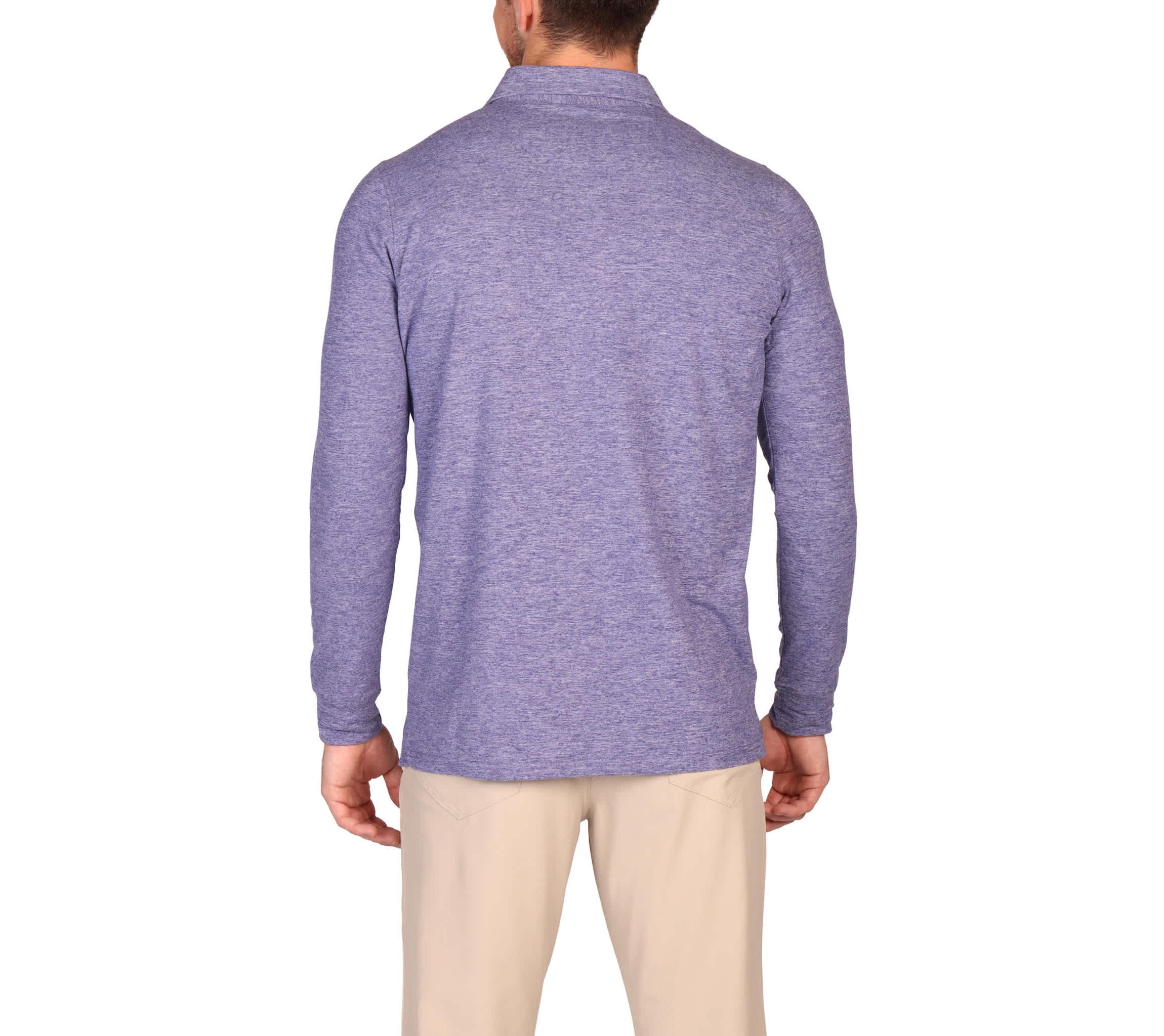 Brushed Melange Super Soft Long Sleeve Polo