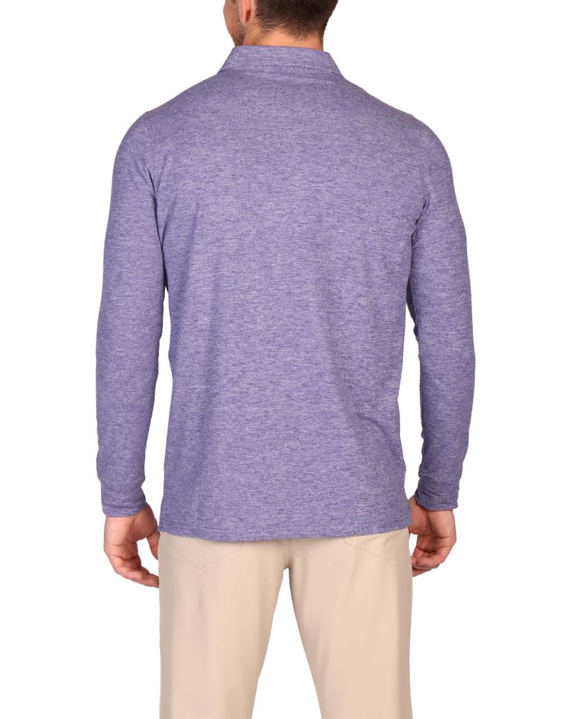 Brushed Melange Super Soft Long Sleeve Polo