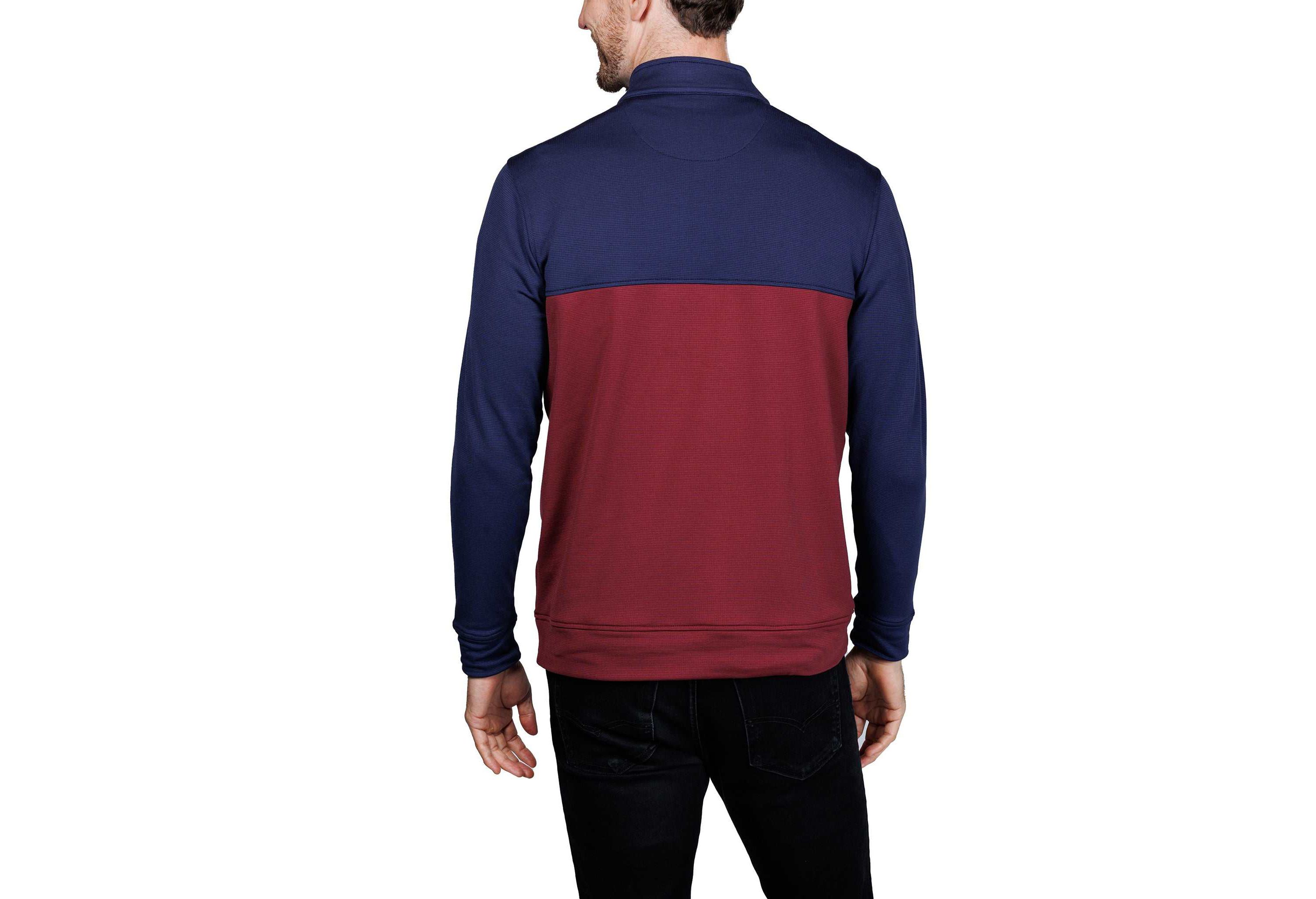 Color Blocked Textured Performance Quarter Zip