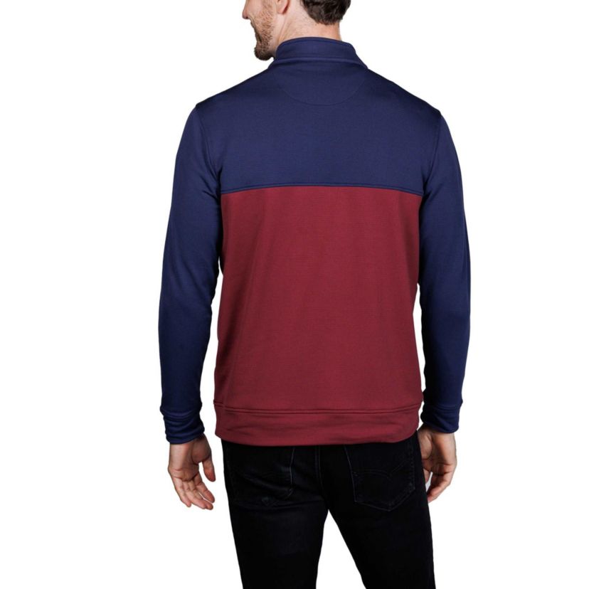 Color Blocked Textured Performance Quarter Zip