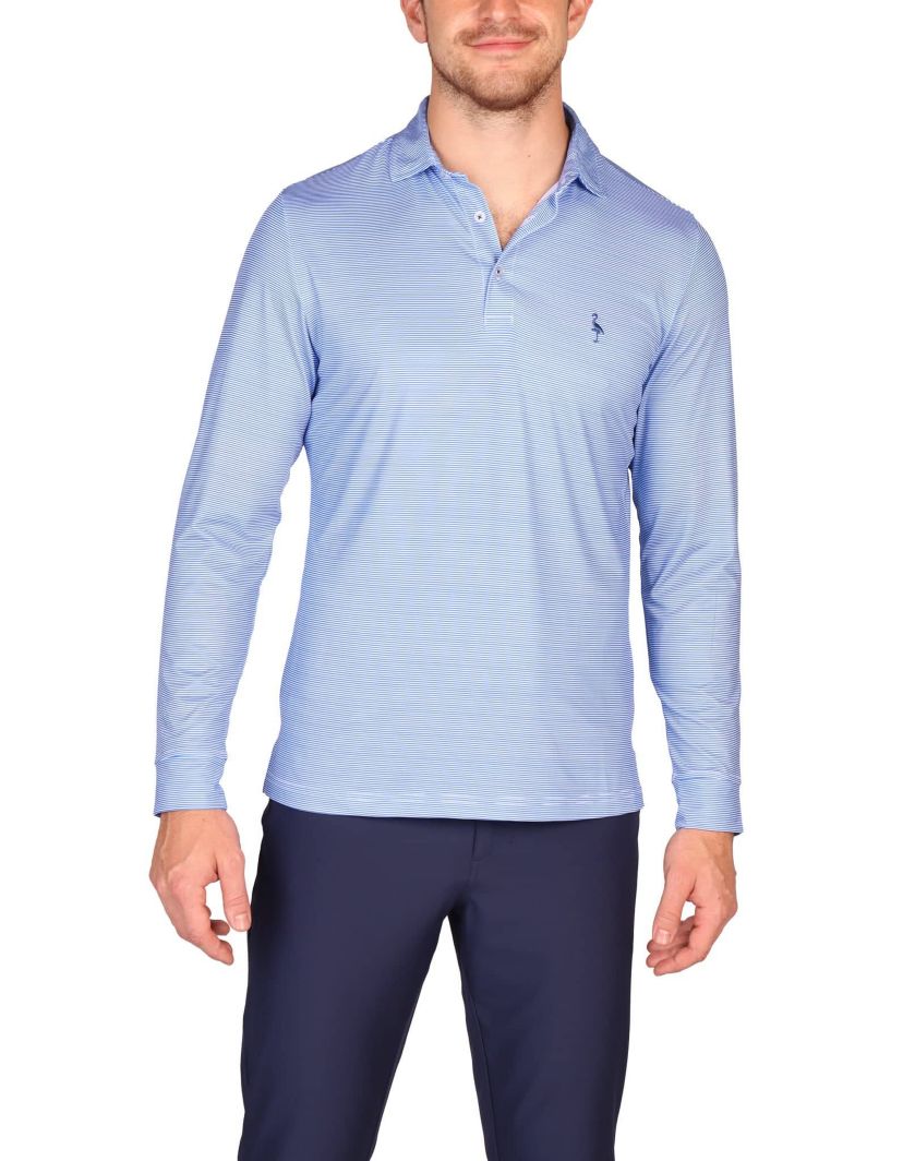 Stripes Long Sleeve Performance Polo