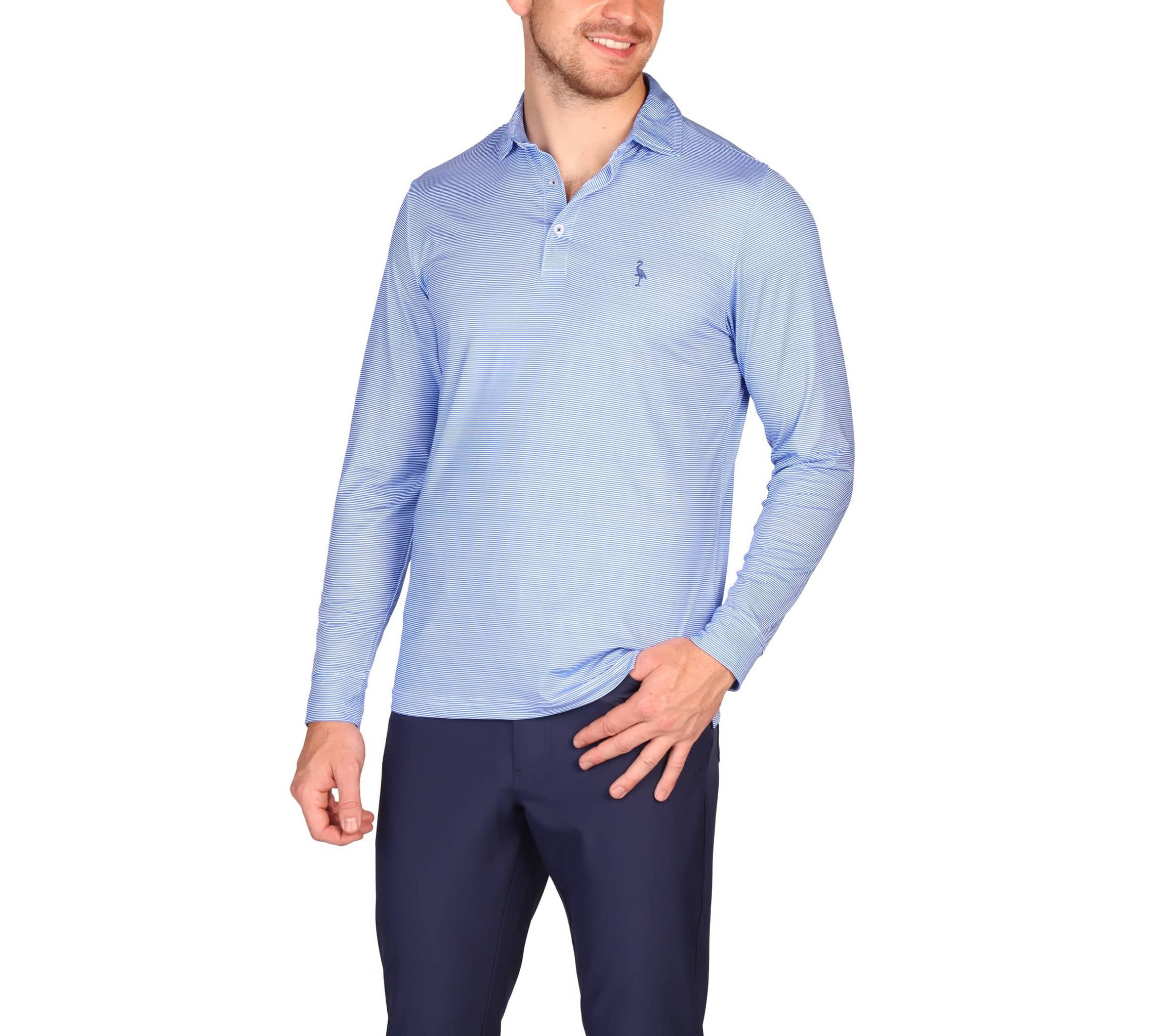 Stripes Long Sleeve Performance Polo