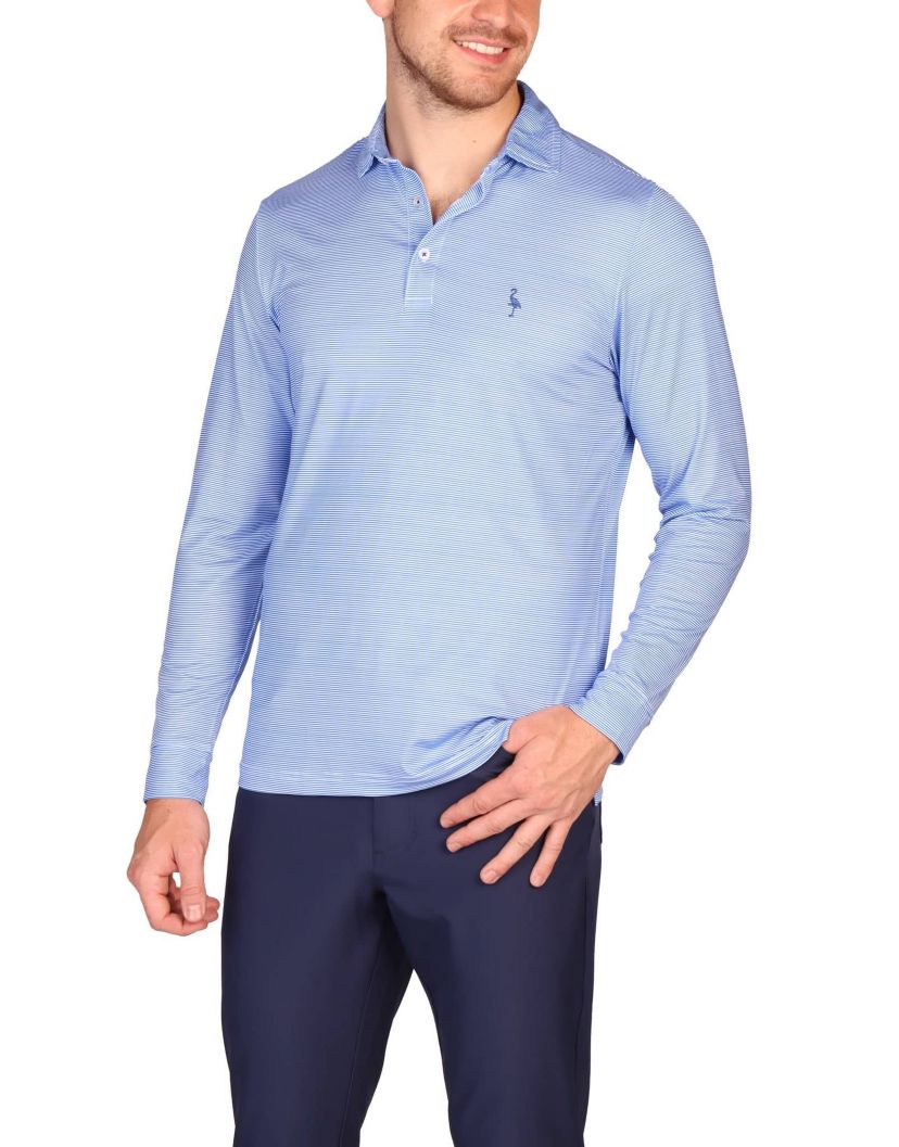 Stripes Long Sleeve Performance Polo