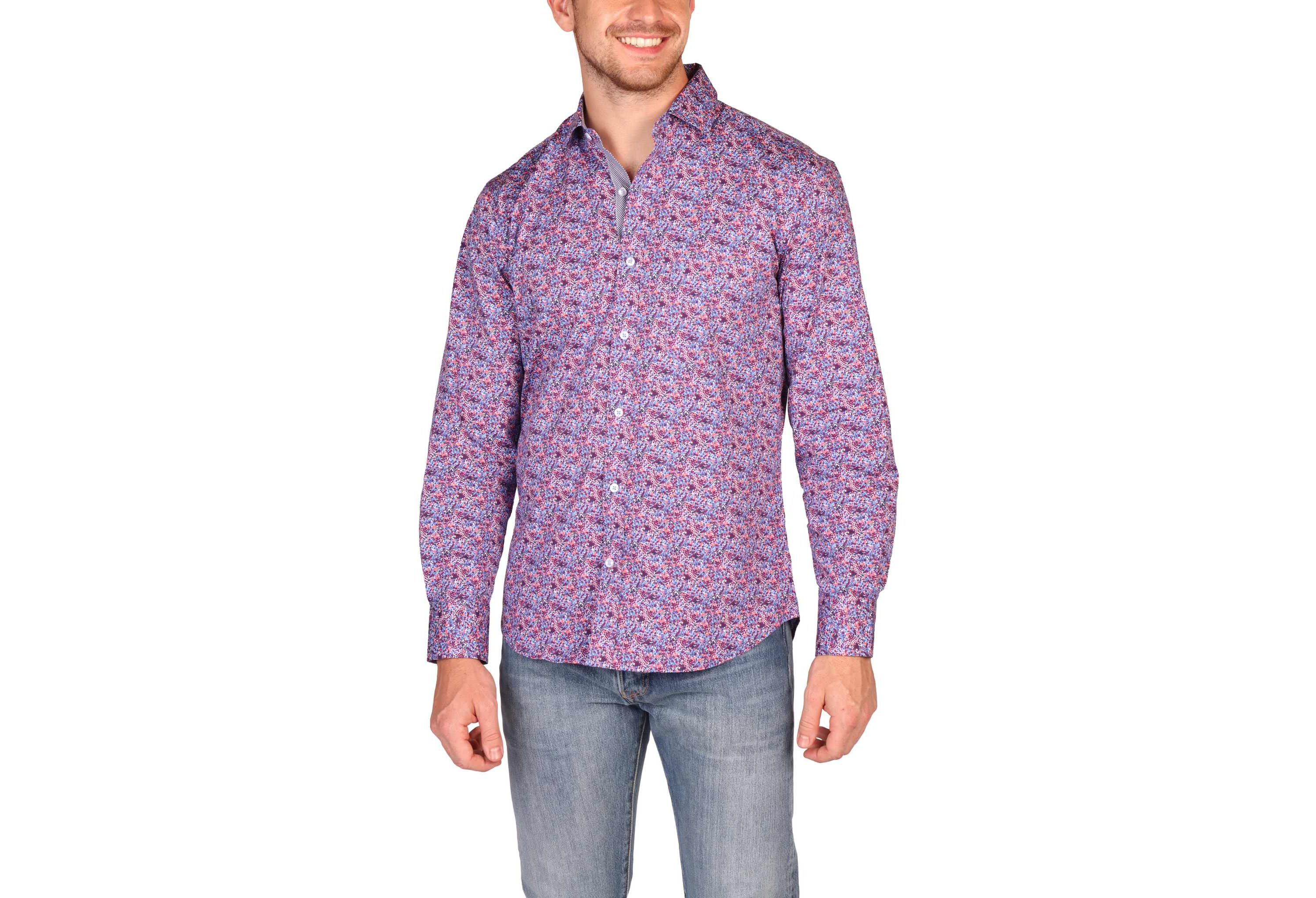 Crimson Floral Long Sleeve Shirt
