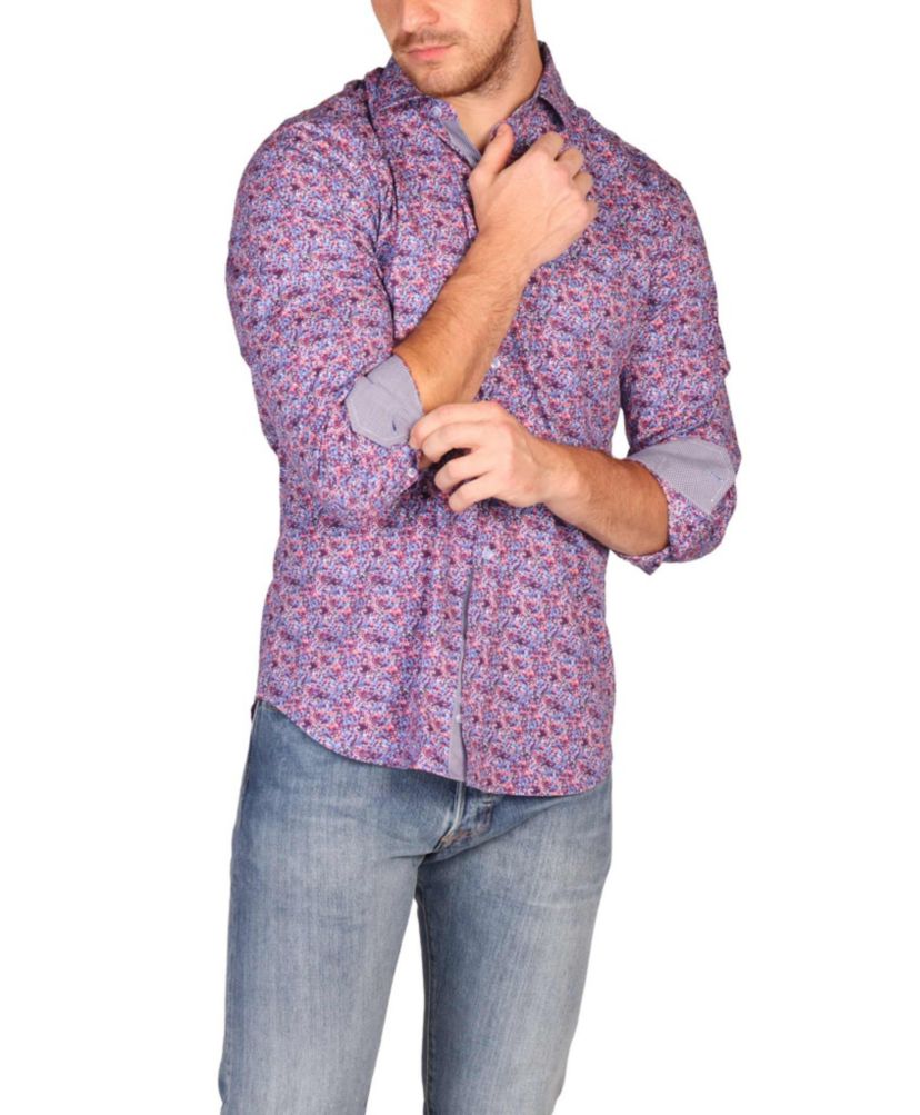 Crimson Floral Long Sleeve Shirt