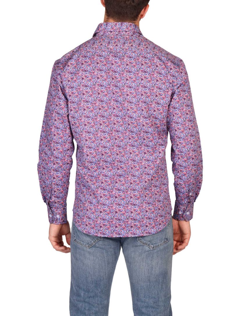 Crimson Floral Long Sleeve Shirt