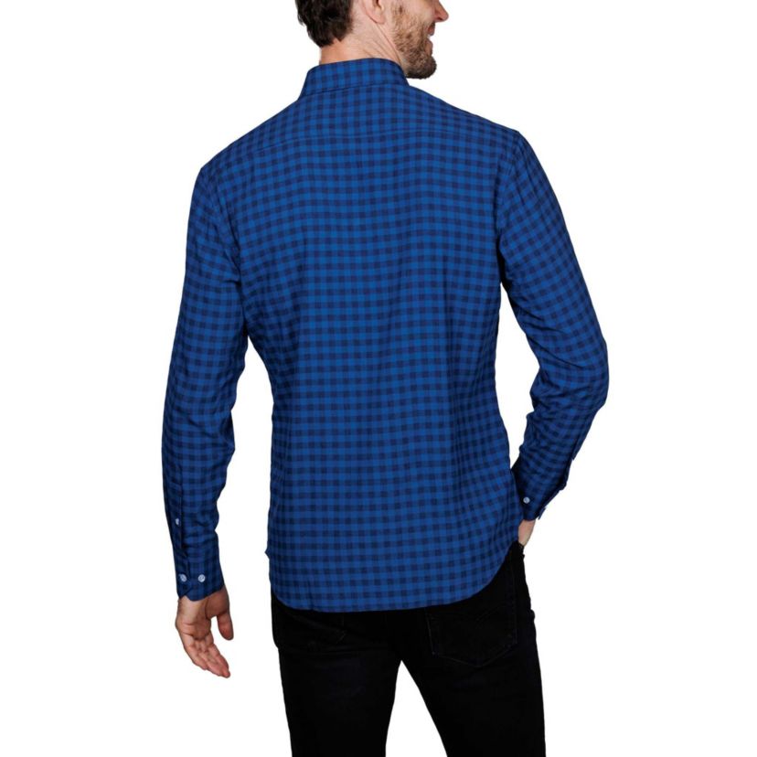 Gingham Printed Performance Long Sleeve Shirt