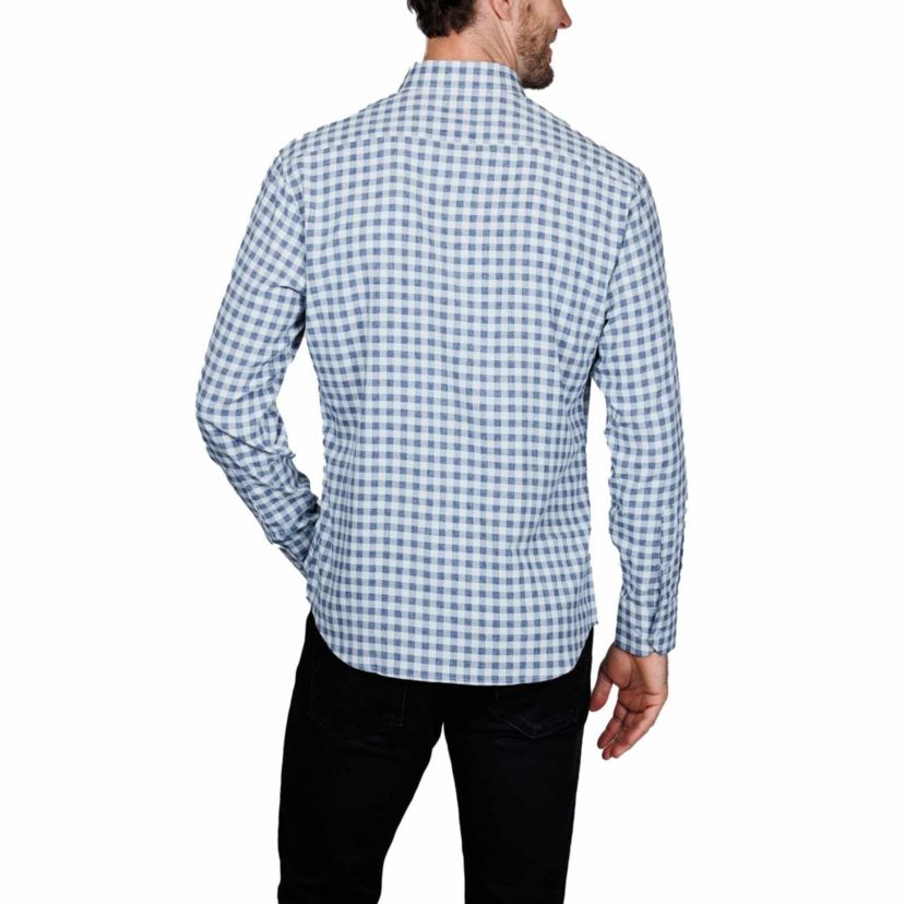 Gingham Printed Performance Long Sleeve Shirt