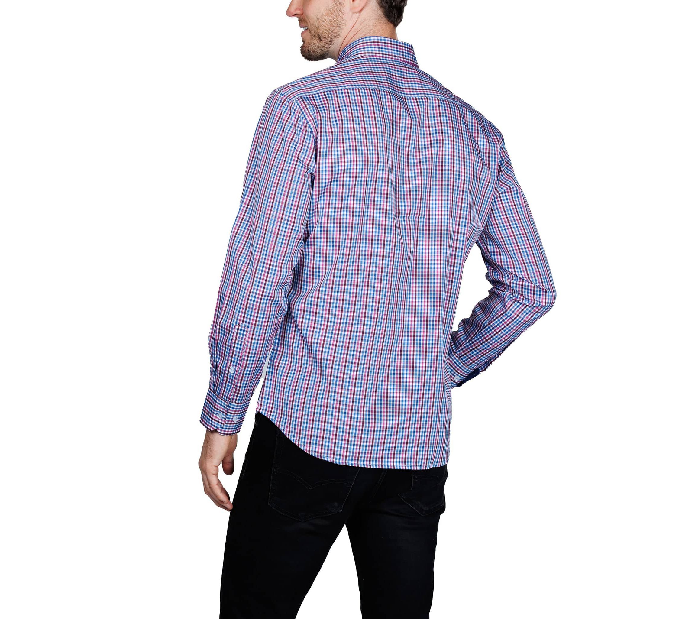 Multi Check Printed Performance Long Sleeve Shirt