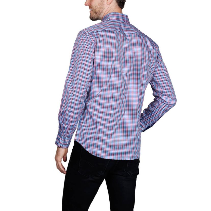 Multi Check Printed Performance Long Sleeve Shirt