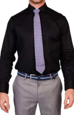 TailorByrd Men's Herringbone Long Sleeve Dress Shirt