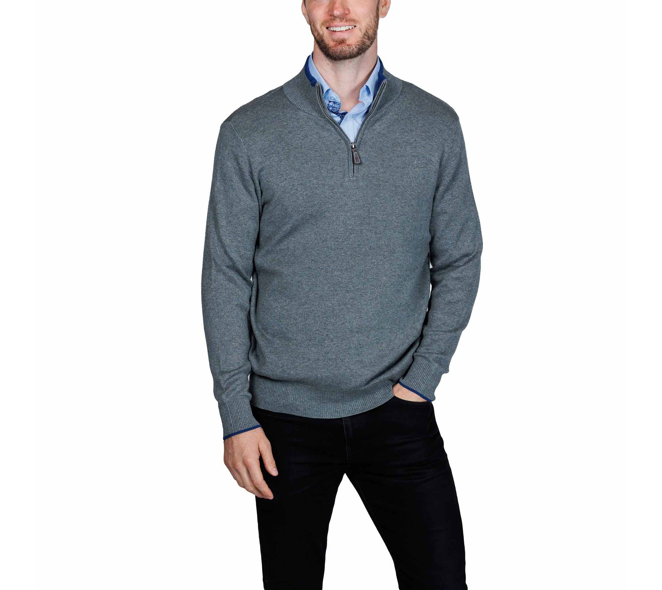 Fine Knit Quarter Zip Pullover Vest
