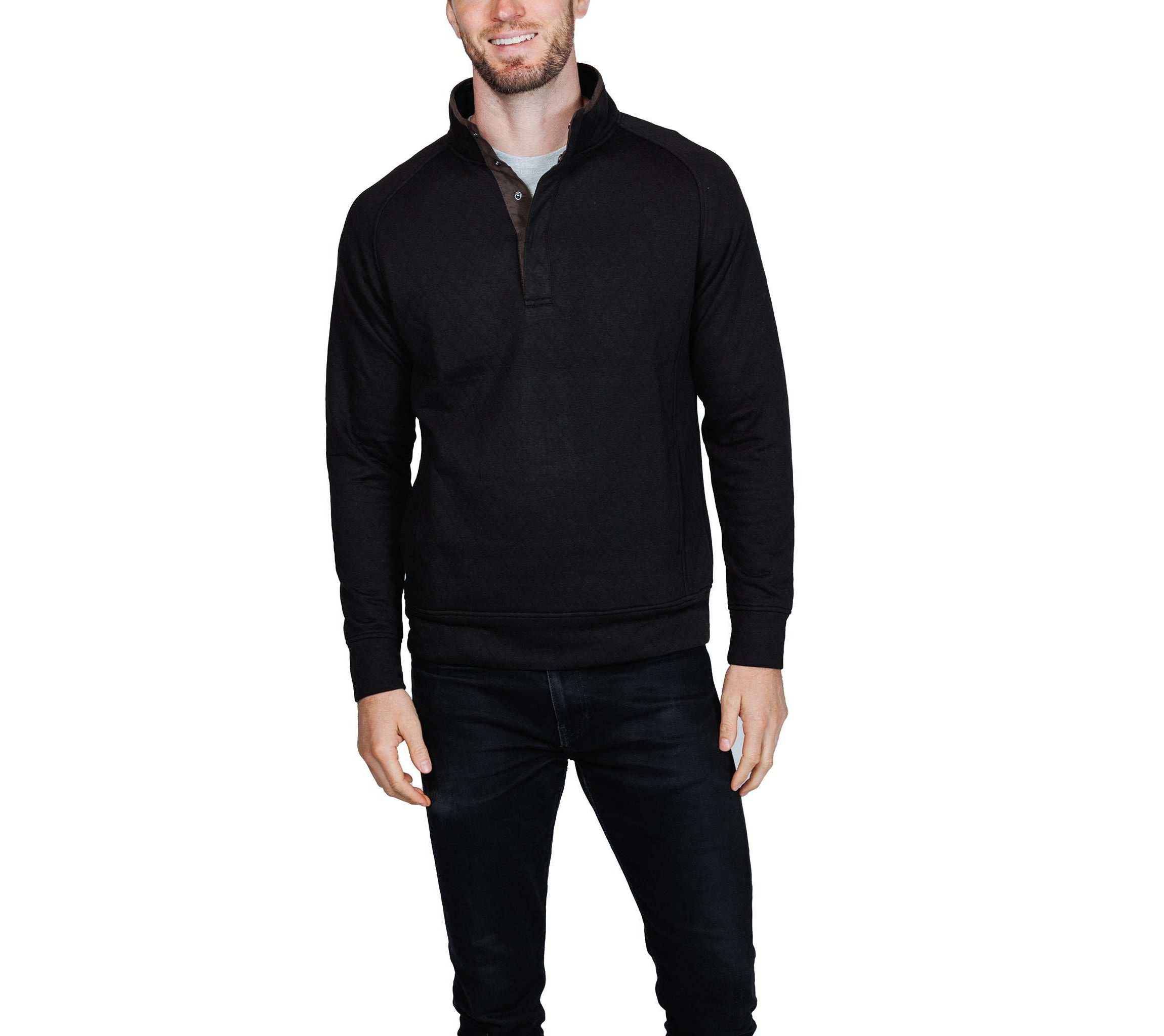 Hidden Snap Front Quilted Pullover