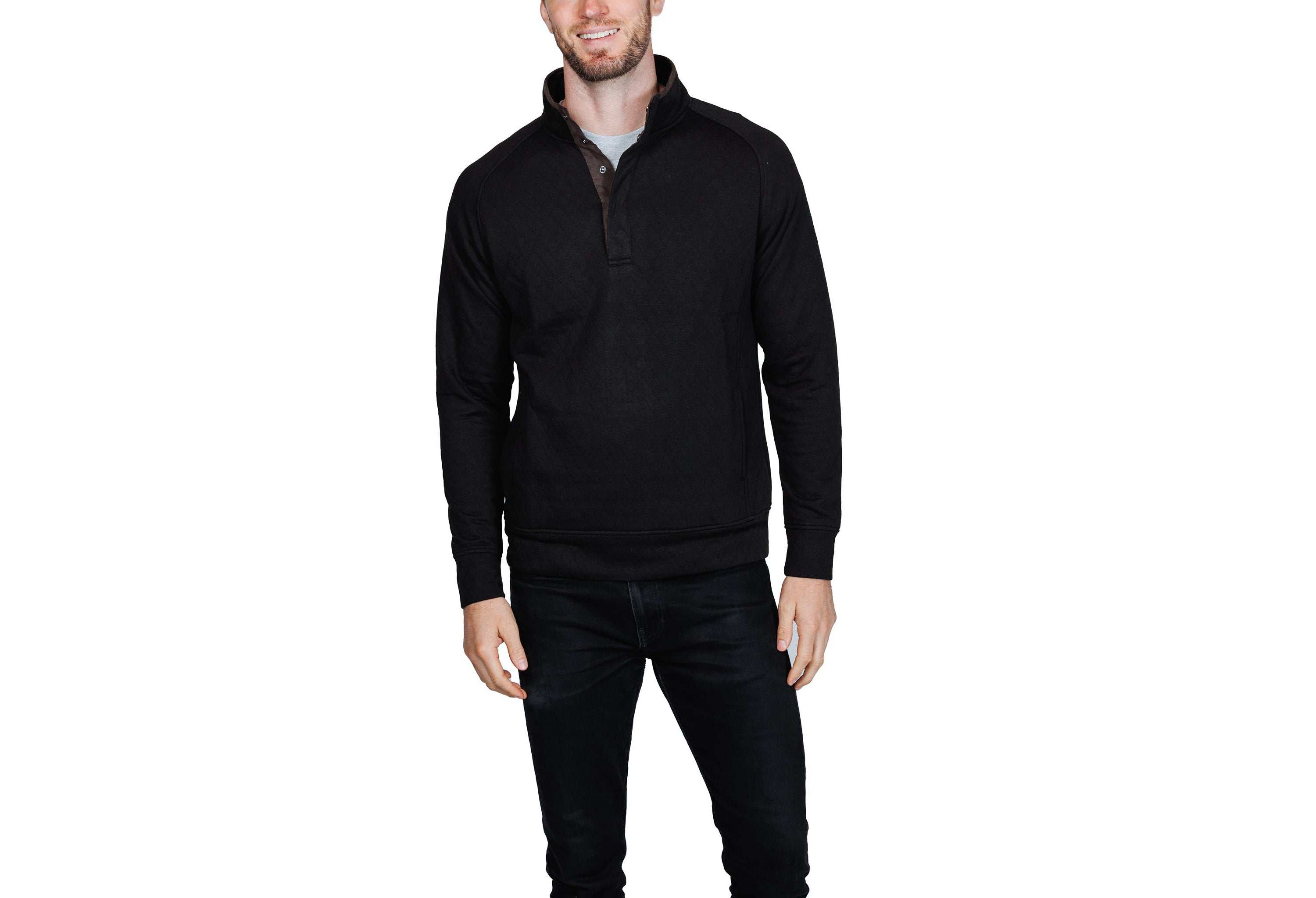 Hidden Snap Front Quilted Pullover