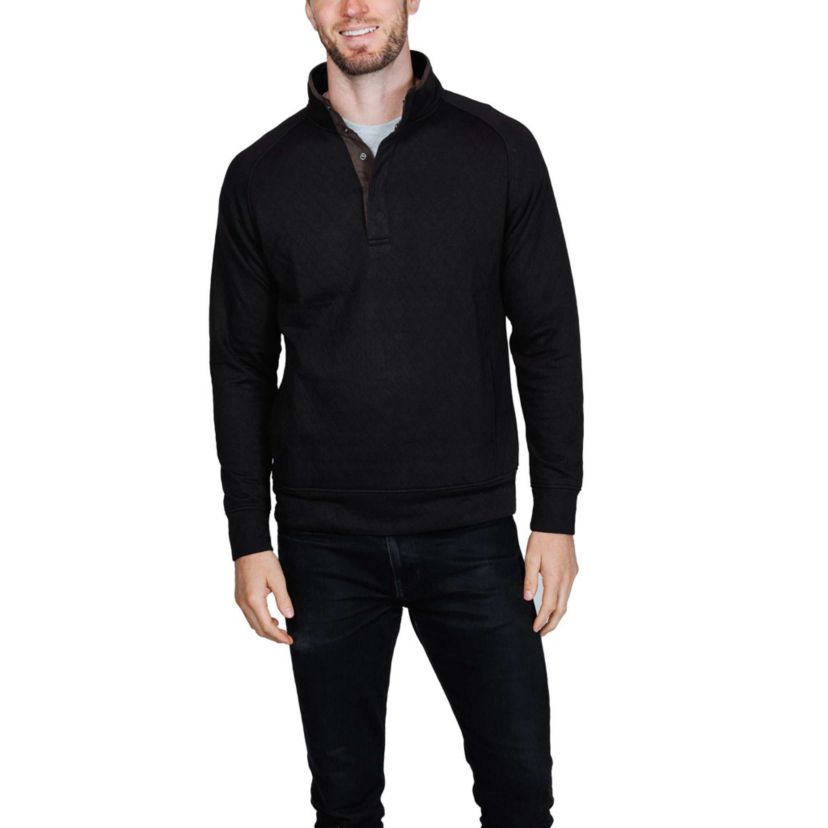 Hidden Snap Front Quilted Pullover