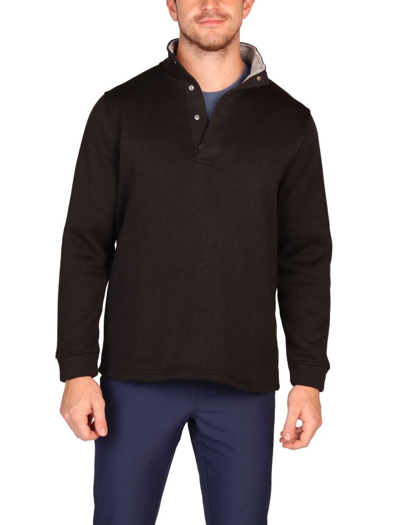 Sweater Knit Snap Placket Pullover