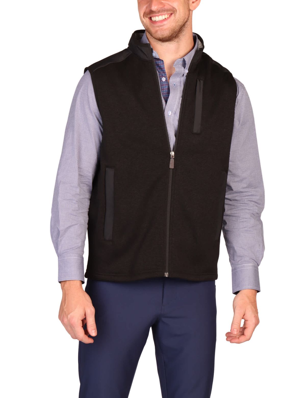 Sweater Knit Full Zip Vest