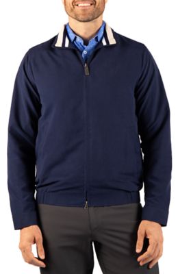 TailorByrd Men's Water Resistant Golf Jacket, Navy Blue, 2XL