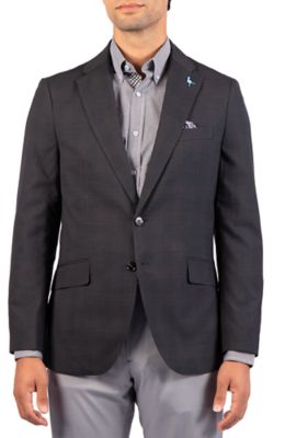 TailorByrd Men's Tonal Shadow Glen Plaid Sport Coat, Grey, 48 Short
