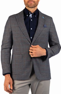 TailorByrd Men's Glen Plaid Sport Coat, Grey, 48 Short