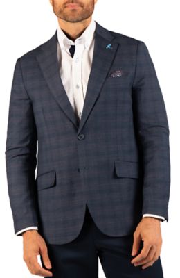 TailorByrd Men's Fashion Multi Plaid Sport Coat, Grey, 48 Short