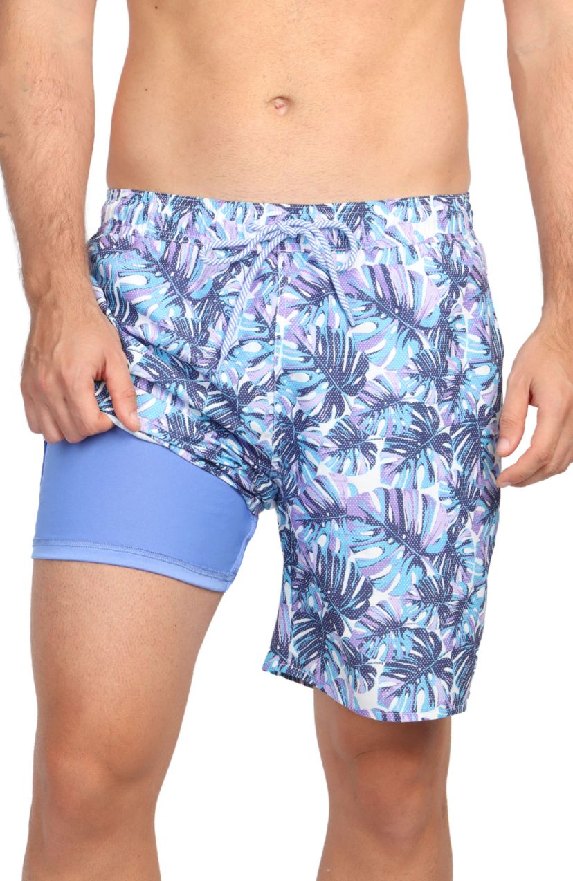 Multi Tropical Leaves Swim Shorts