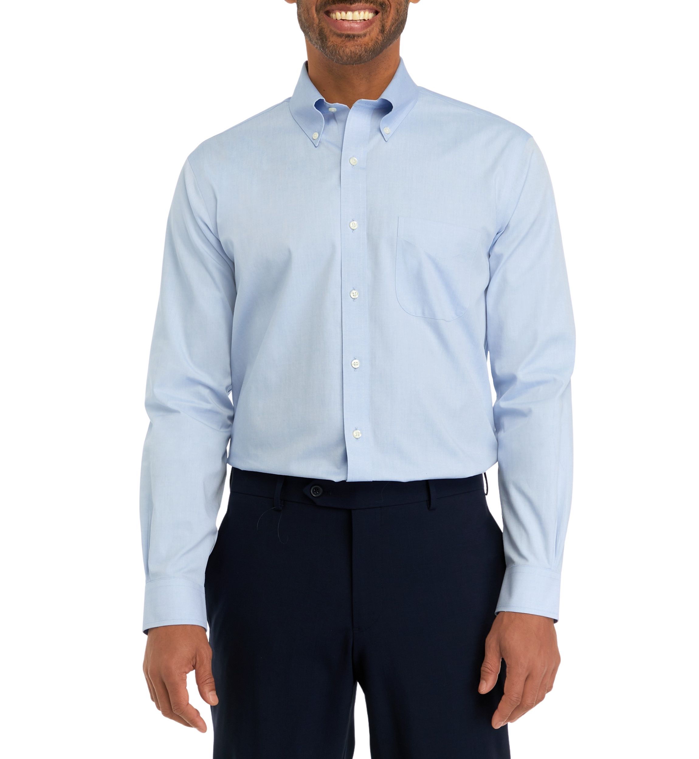 Mens Regular Fit Non Iron Solid Dress Shirt