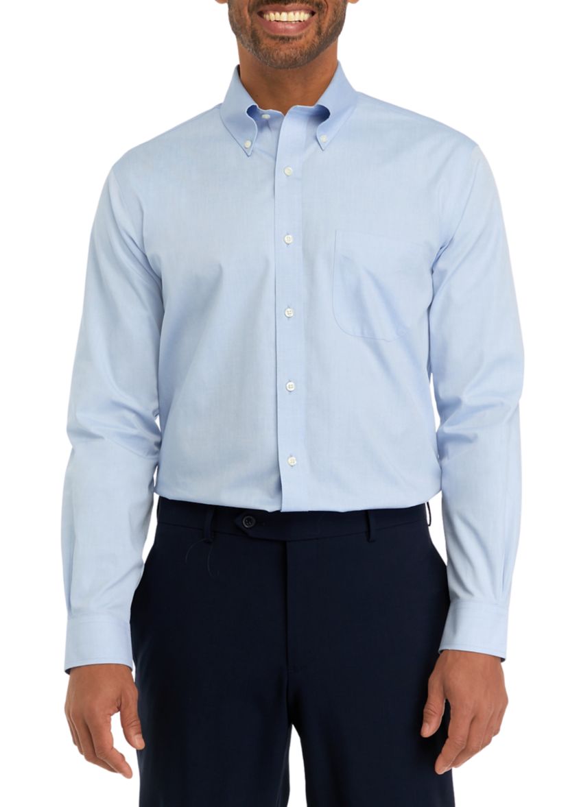 Mens Regular Fit Non Iron Solid Dress Shirt