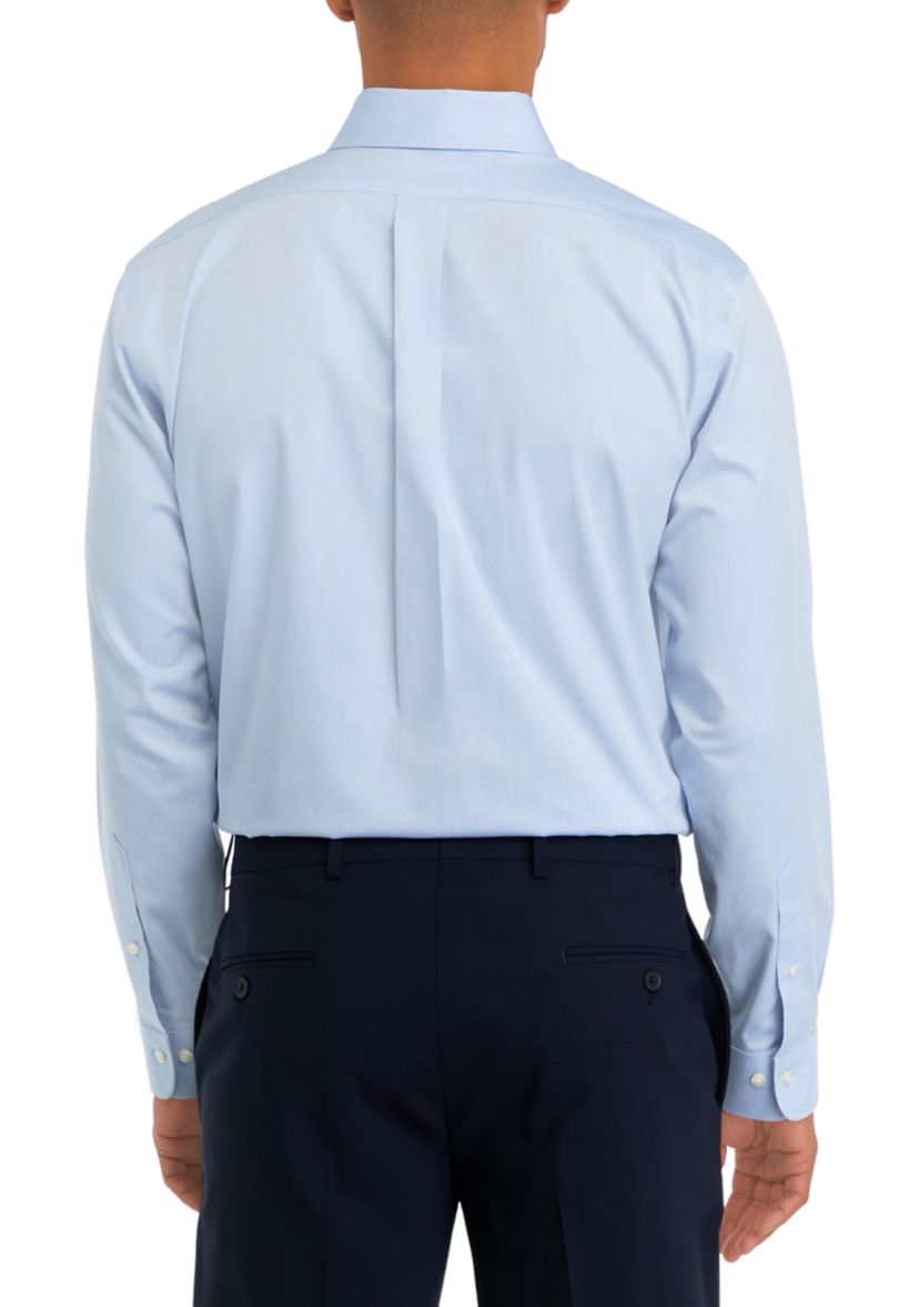 Mens Regular Fit Non Iron Solid Dress Shirt