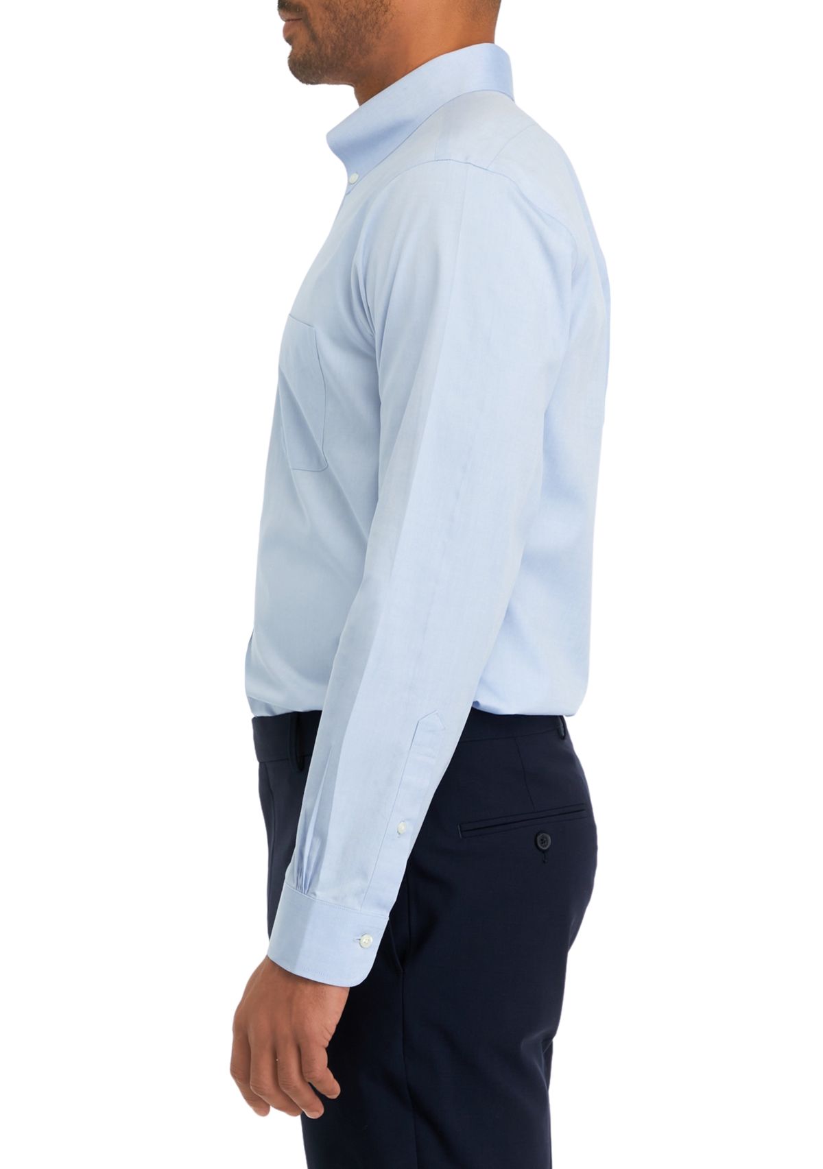Mens Regular Fit Non Iron Solid Dress Shirt