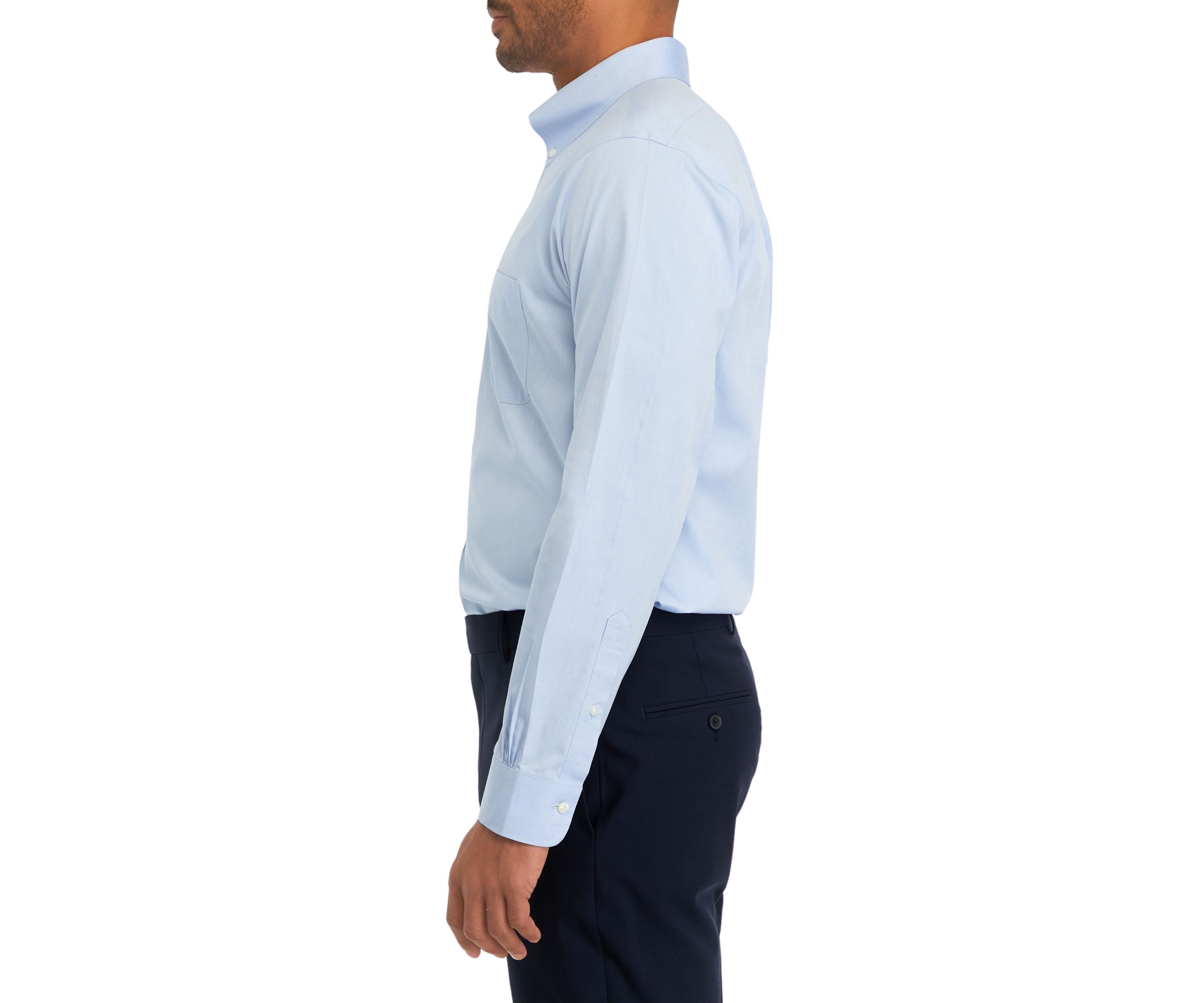 Mens Regular Fit Non Iron Solid Dress Shirt