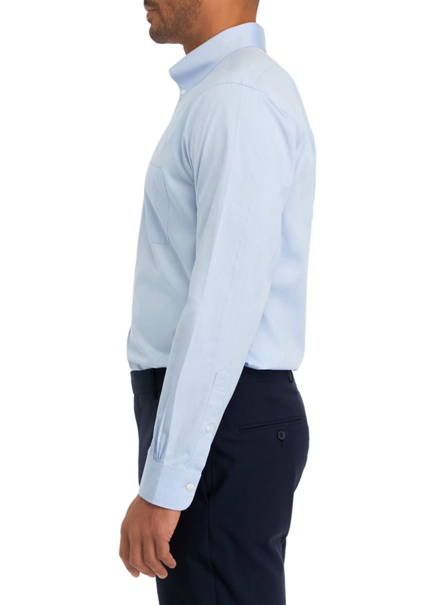 Mens Regular Fit Non Iron Solid Dress Shirt