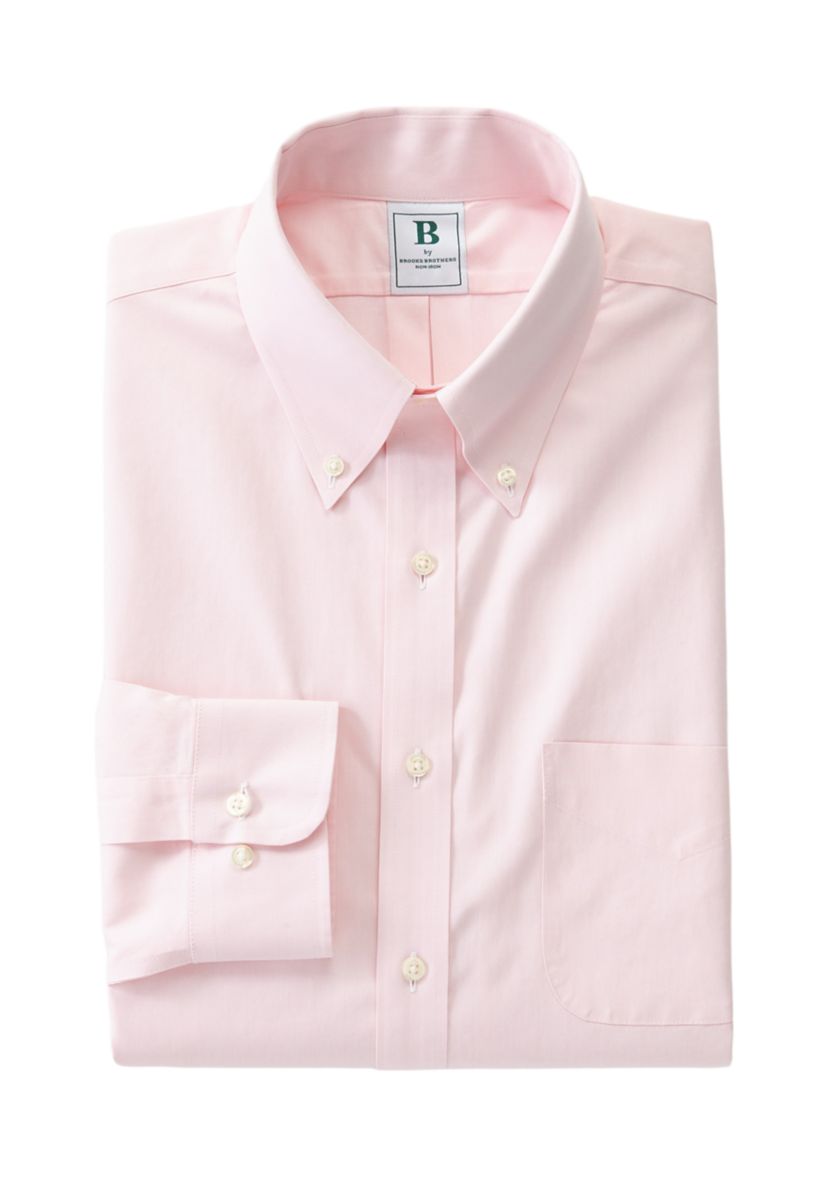 Mens Regular Fit Non Iron Solid Dress Shirt