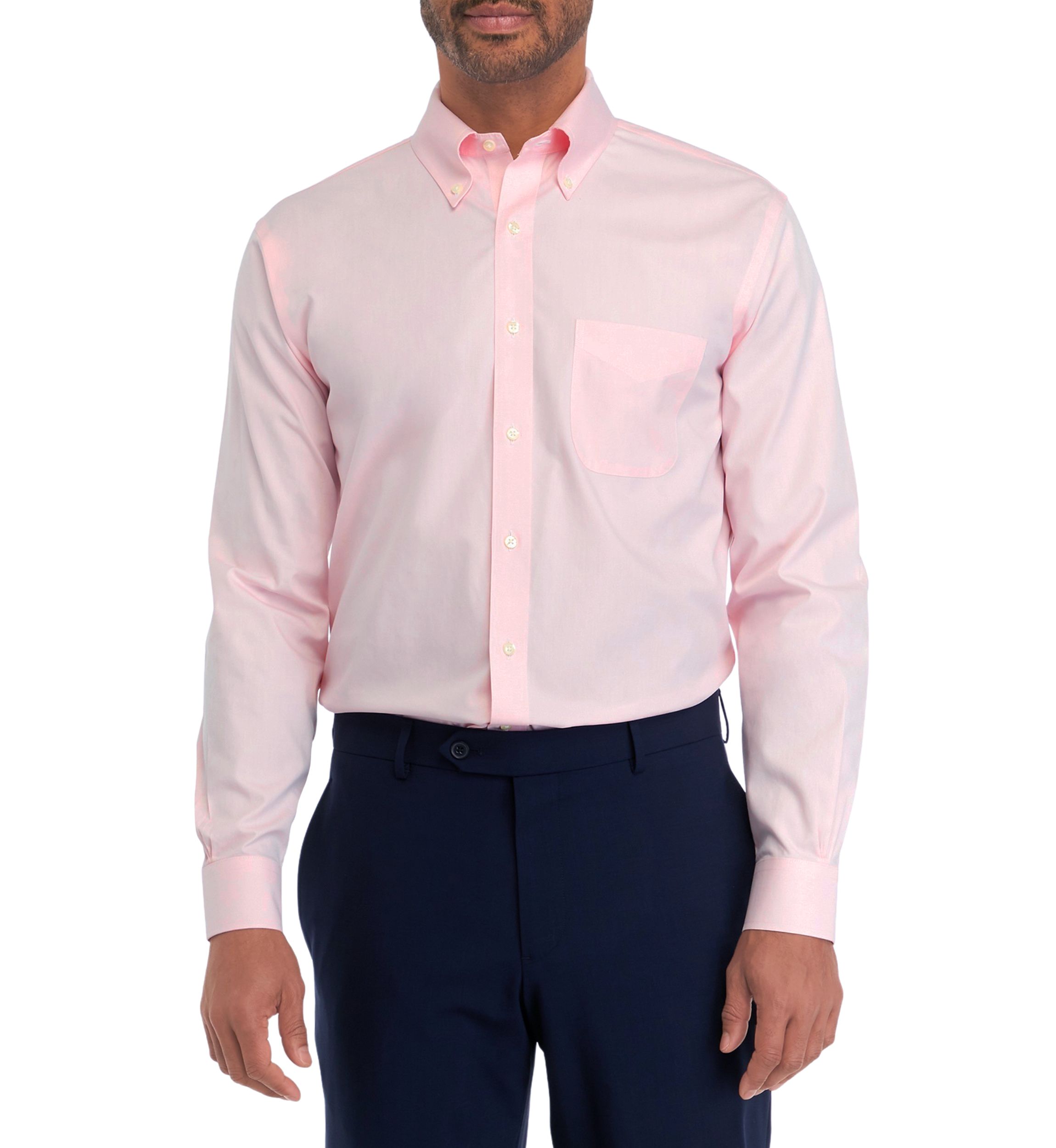 Mens Regular Fit Non Iron Solid Dress Shirt