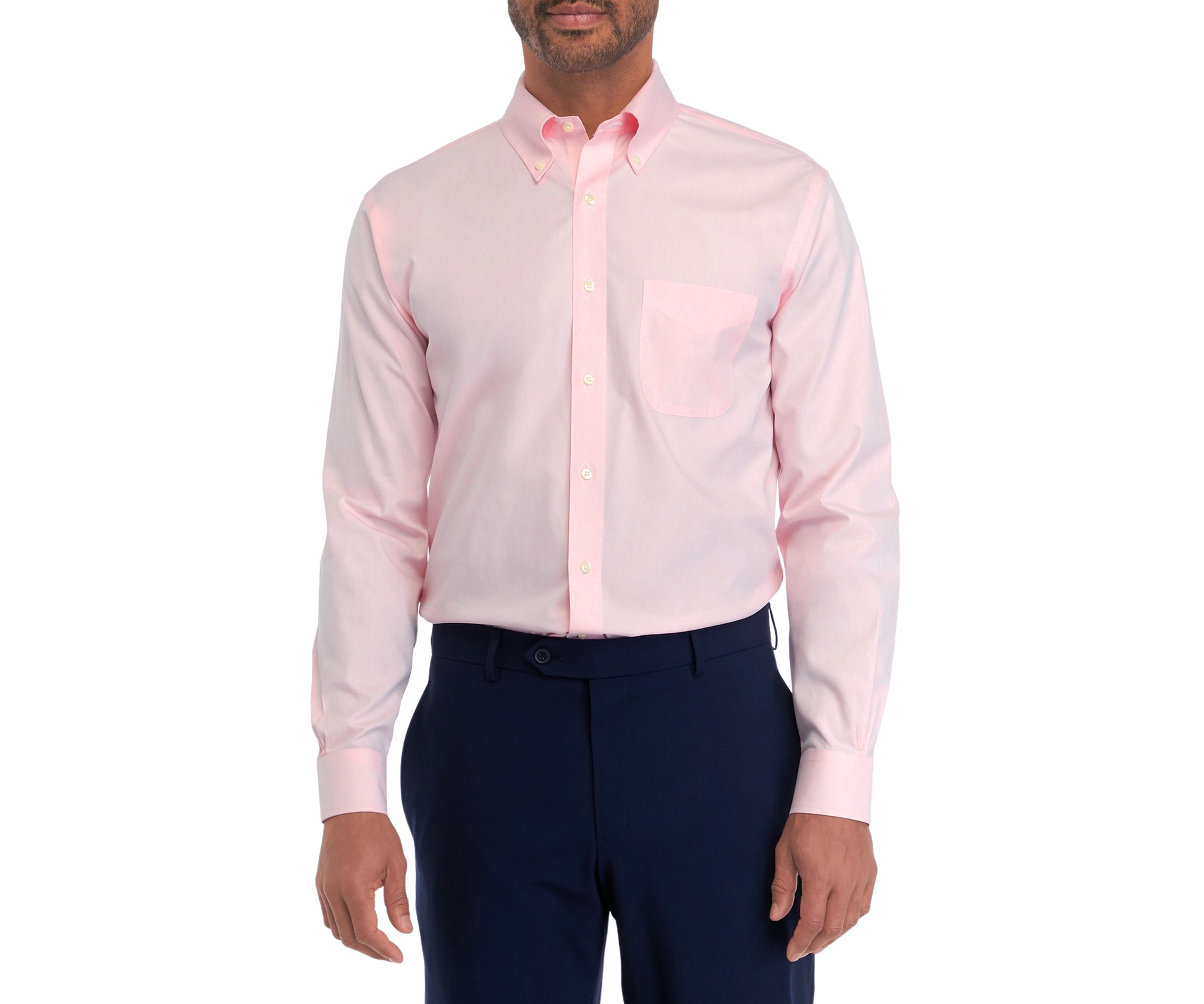 Mens Regular Fit Non Iron Solid Dress Shirt