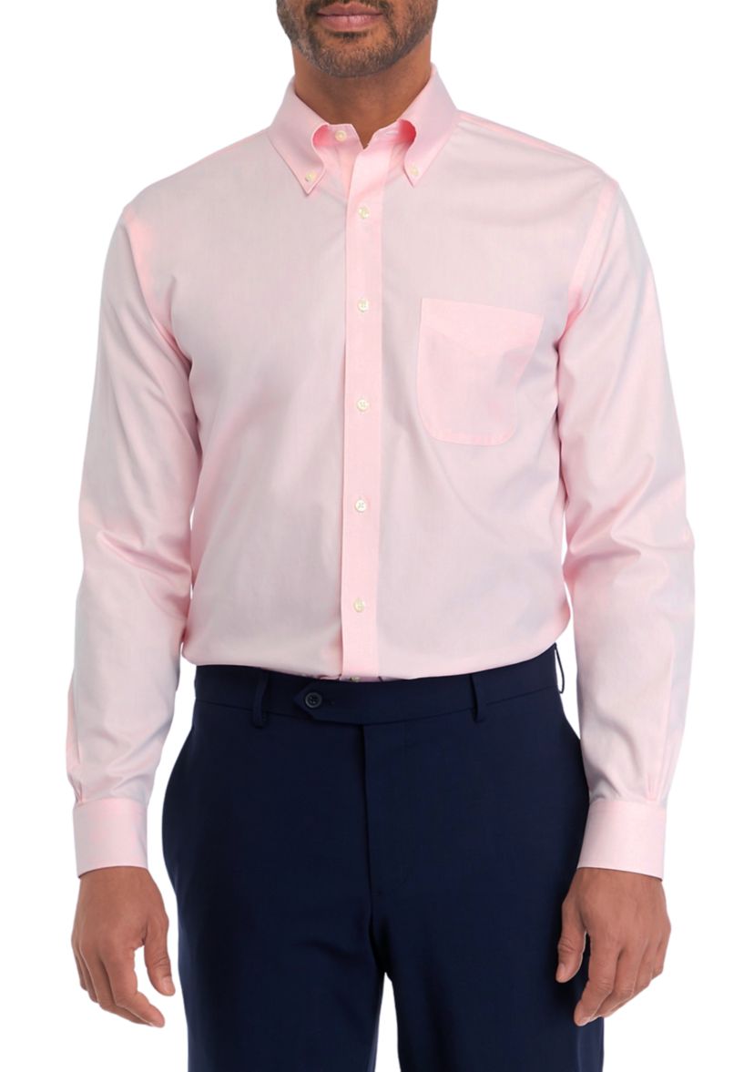 Mens Regular Fit Non Iron Solid Dress Shirt