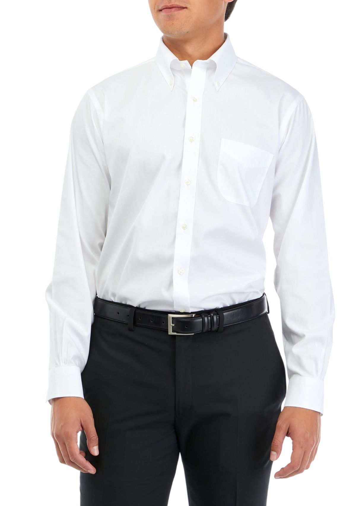 Mens Regular Fit Non-Iron Solid Dress Shirt
