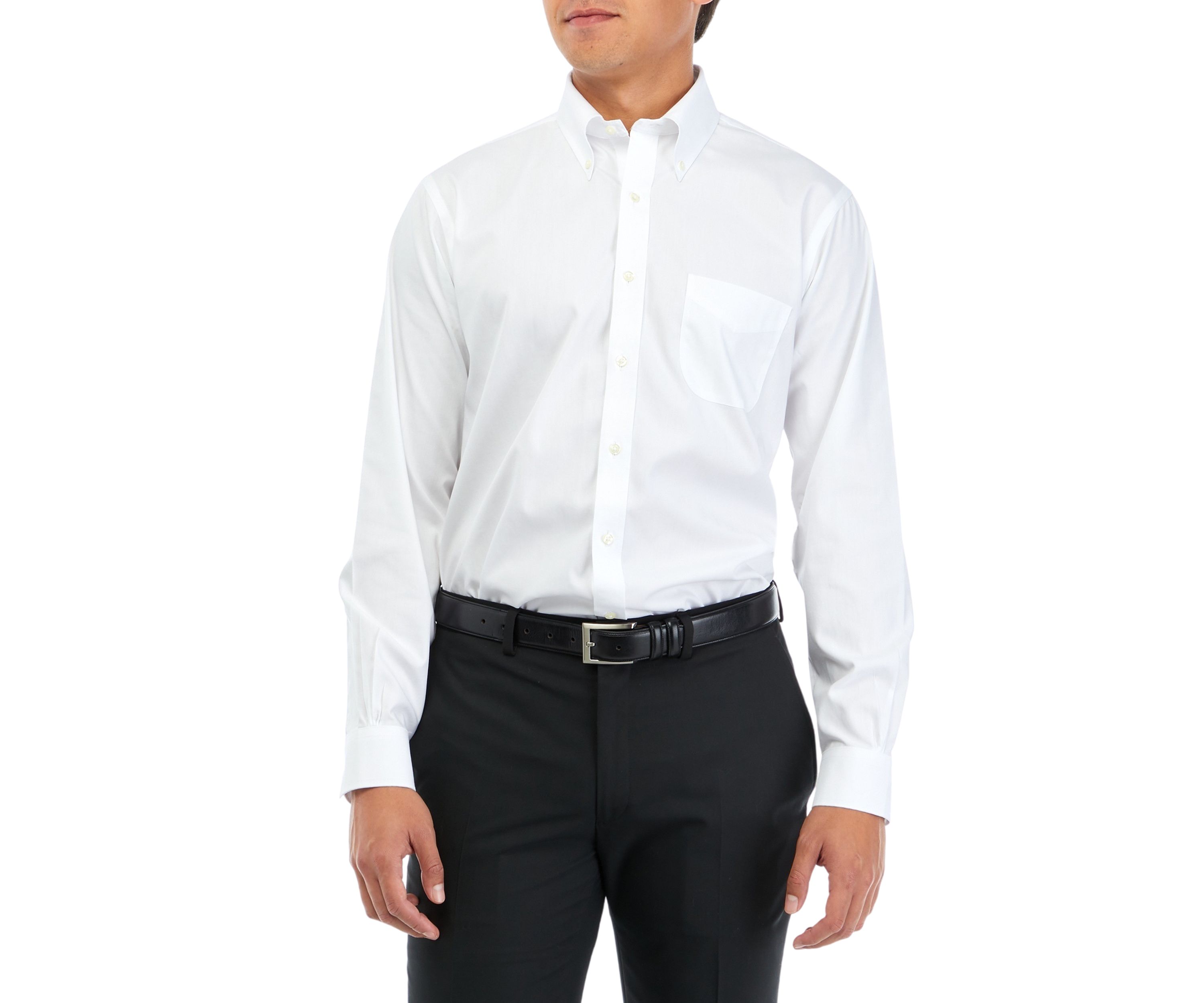 Mens Regular Fit Non-Iron Solid Dress Shirt