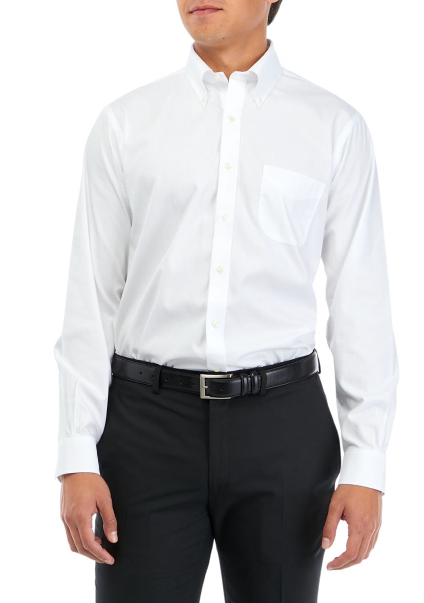 Mens Regular Fit Non-Iron Solid Dress Shirt