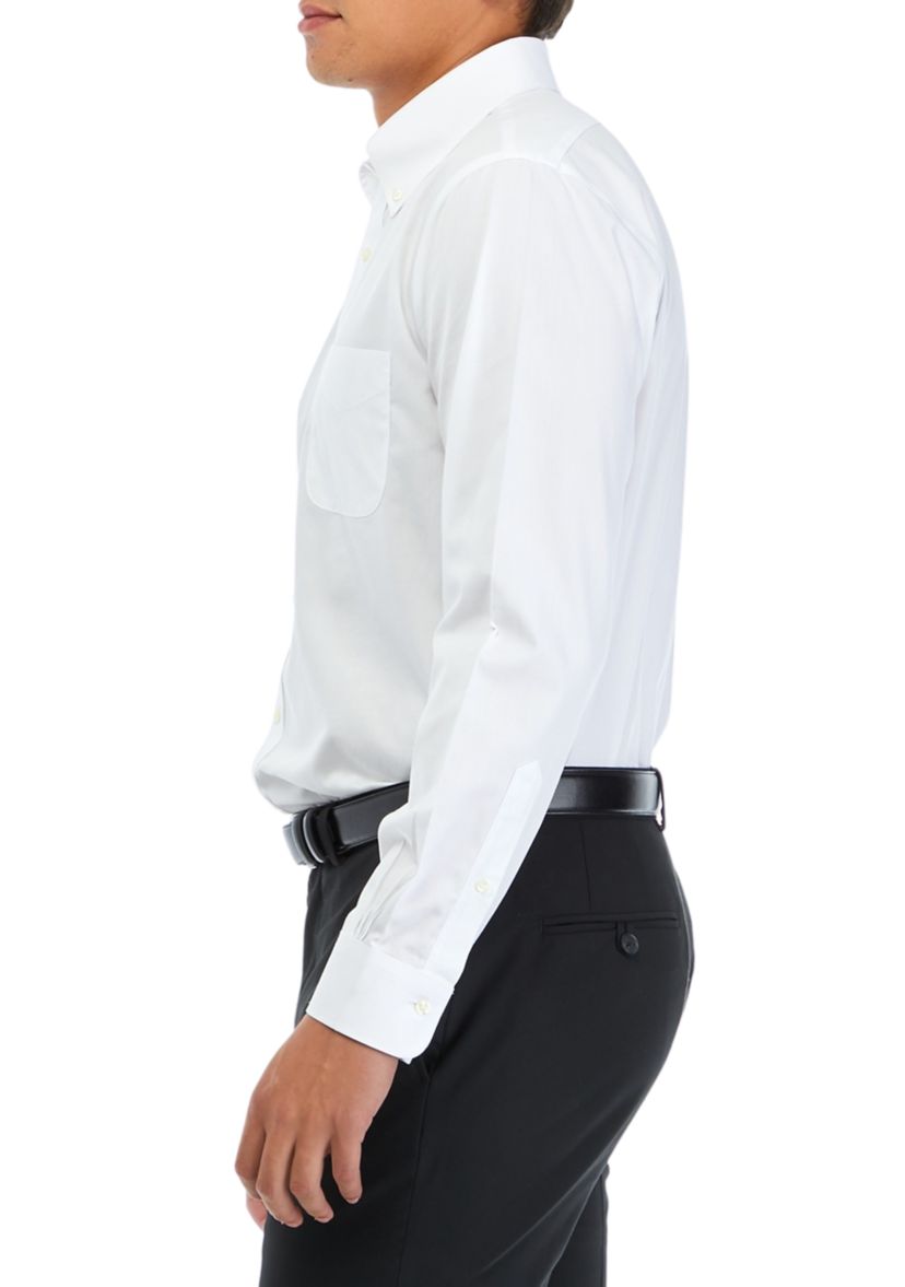 Mens Regular Fit Non-Iron Solid Dress Shirt