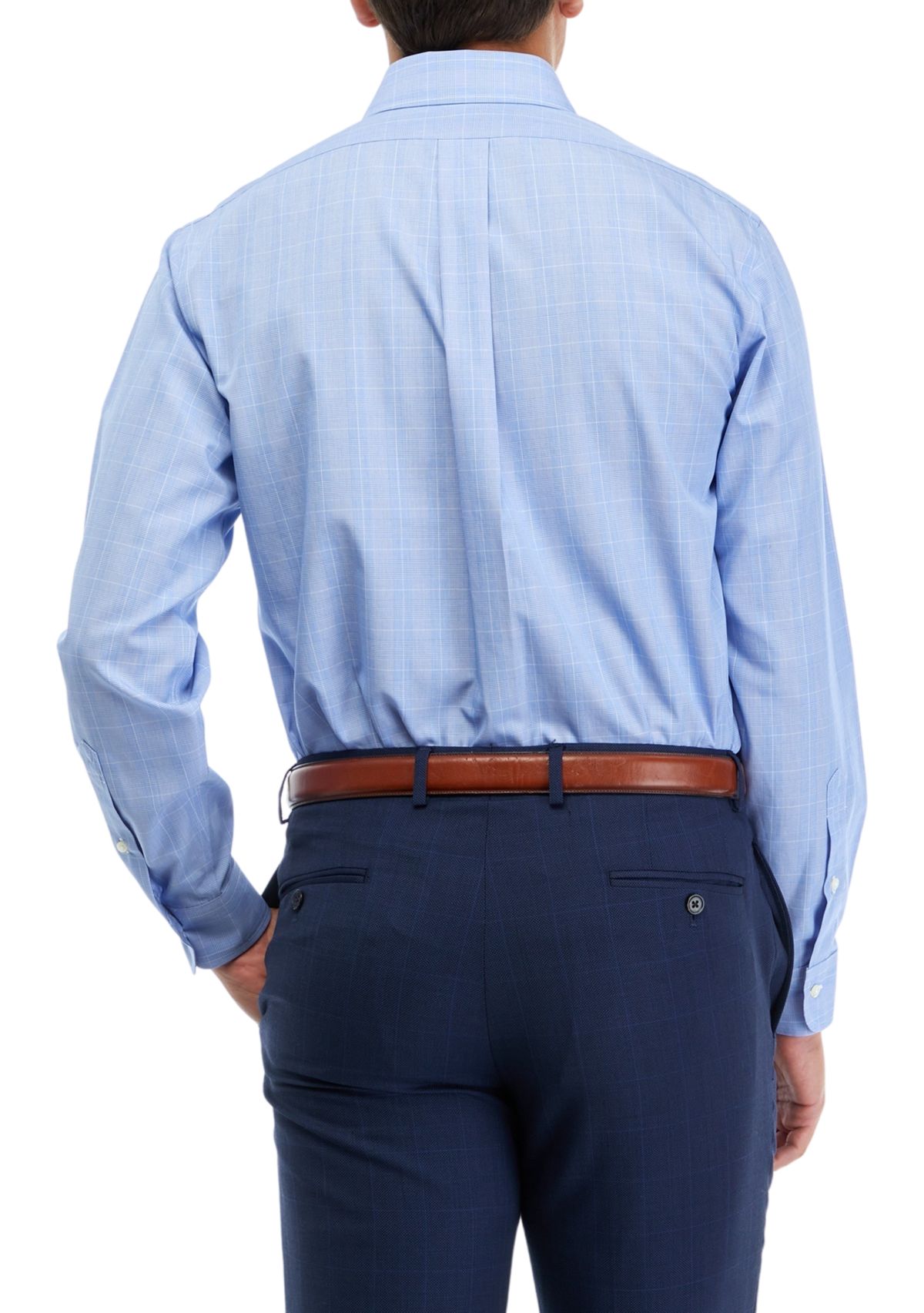 Mens Regular Fit Non Iron Check Dress Shirt