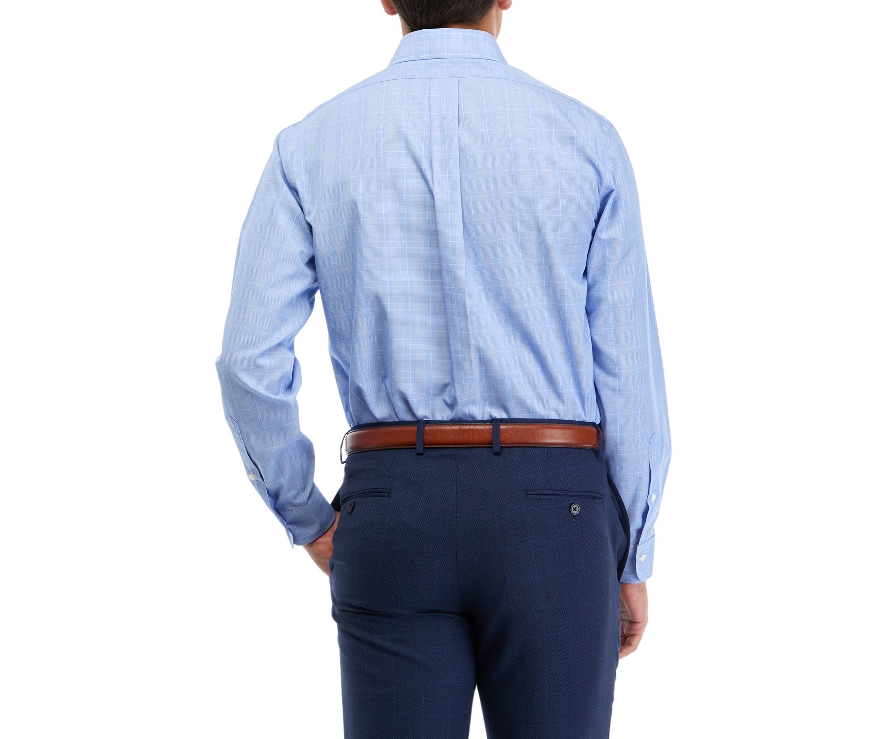 Mens Regular Fit Non Iron Check Dress Shirt