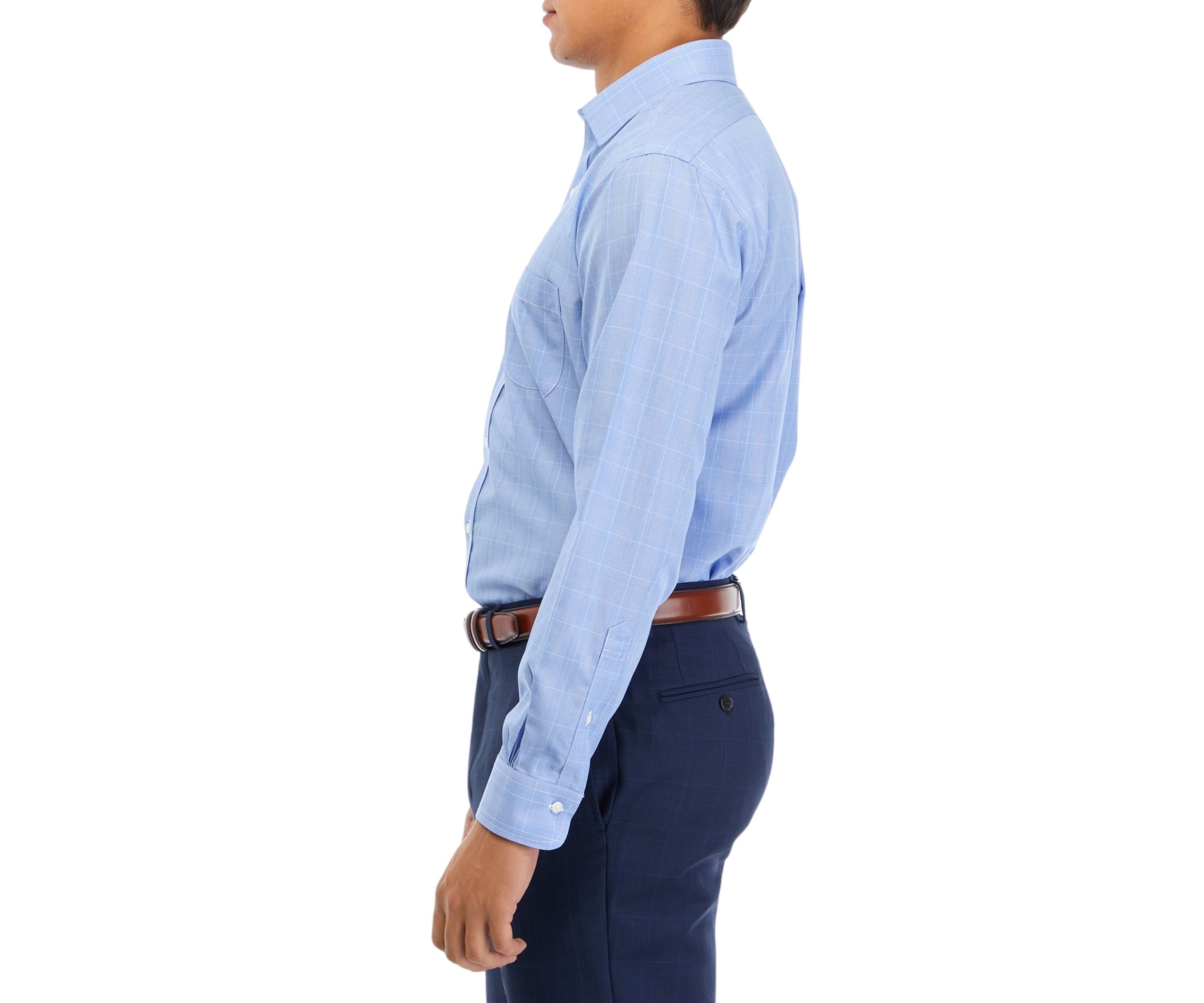 Mens Regular Fit Non Iron Check Dress Shirt