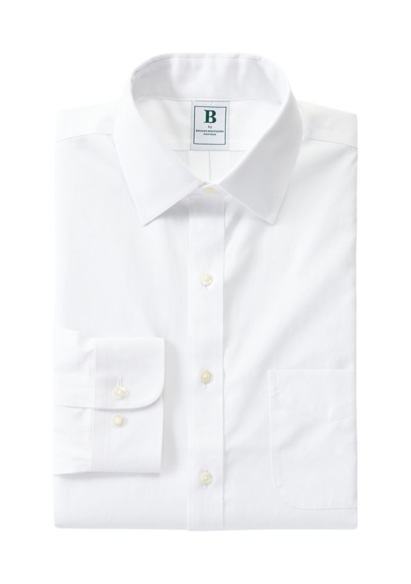 Mens Regular Fit Non Iron Solid Dress Shirt