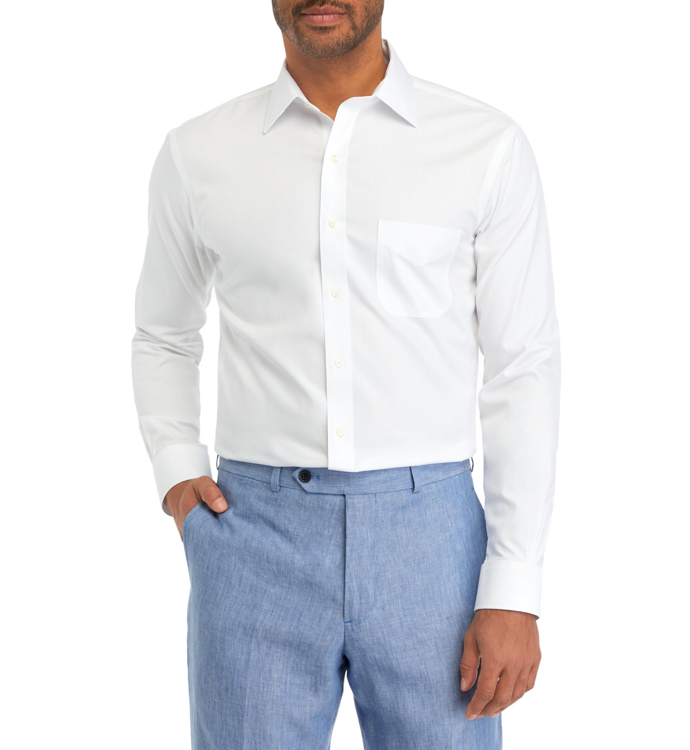 Mens Regular Fit Non Iron Solid Dress Shirt