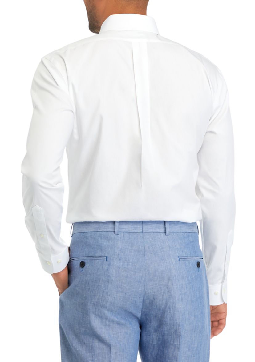 Mens Regular Fit Non Iron Solid Dress Shirt