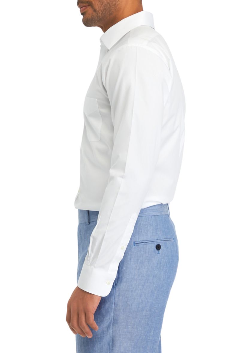 Mens Regular Fit Non Iron Solid Dress Shirt