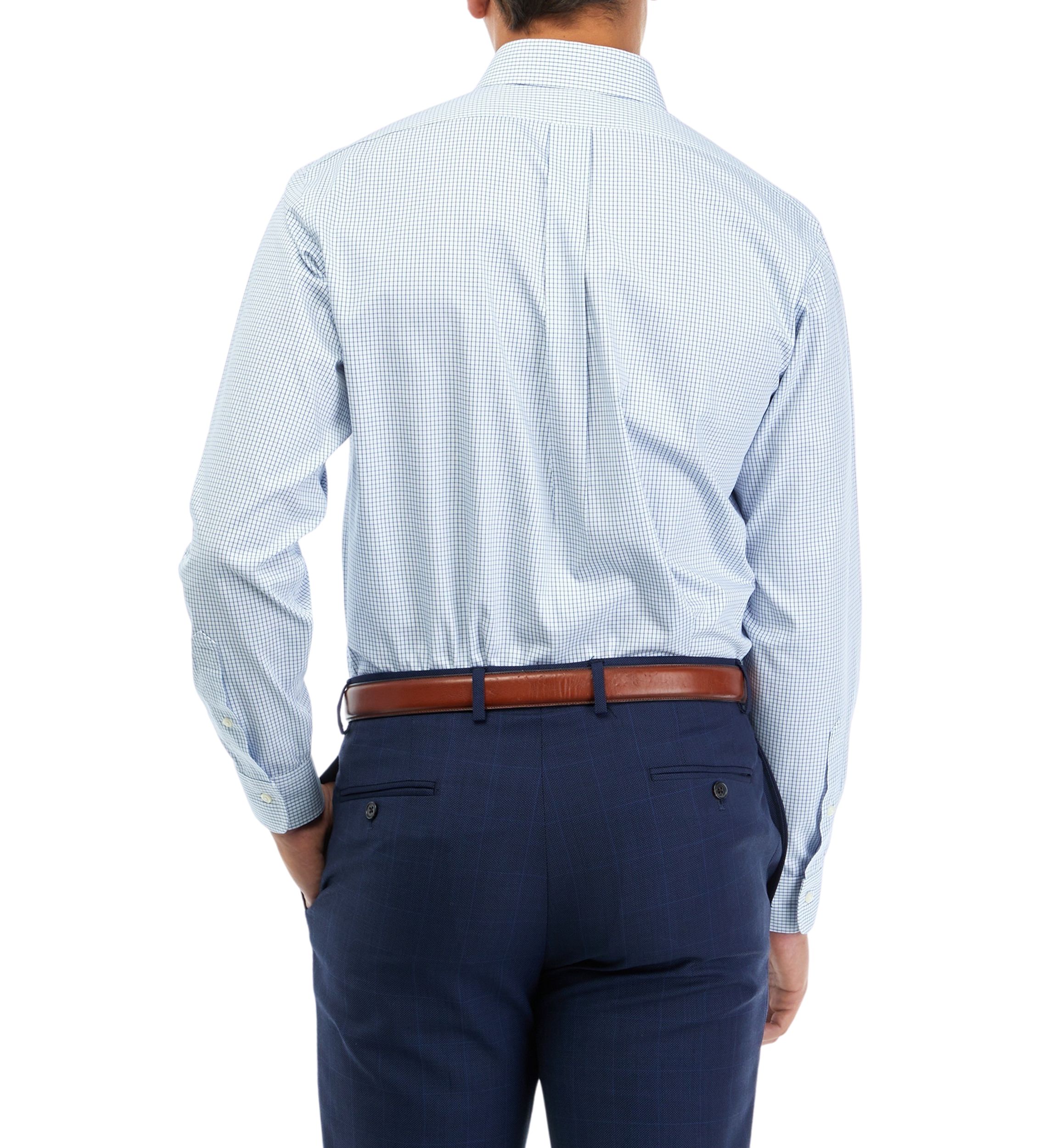 Mens Regular Fit Non Iron Glenn Plaid Dress Shirt 