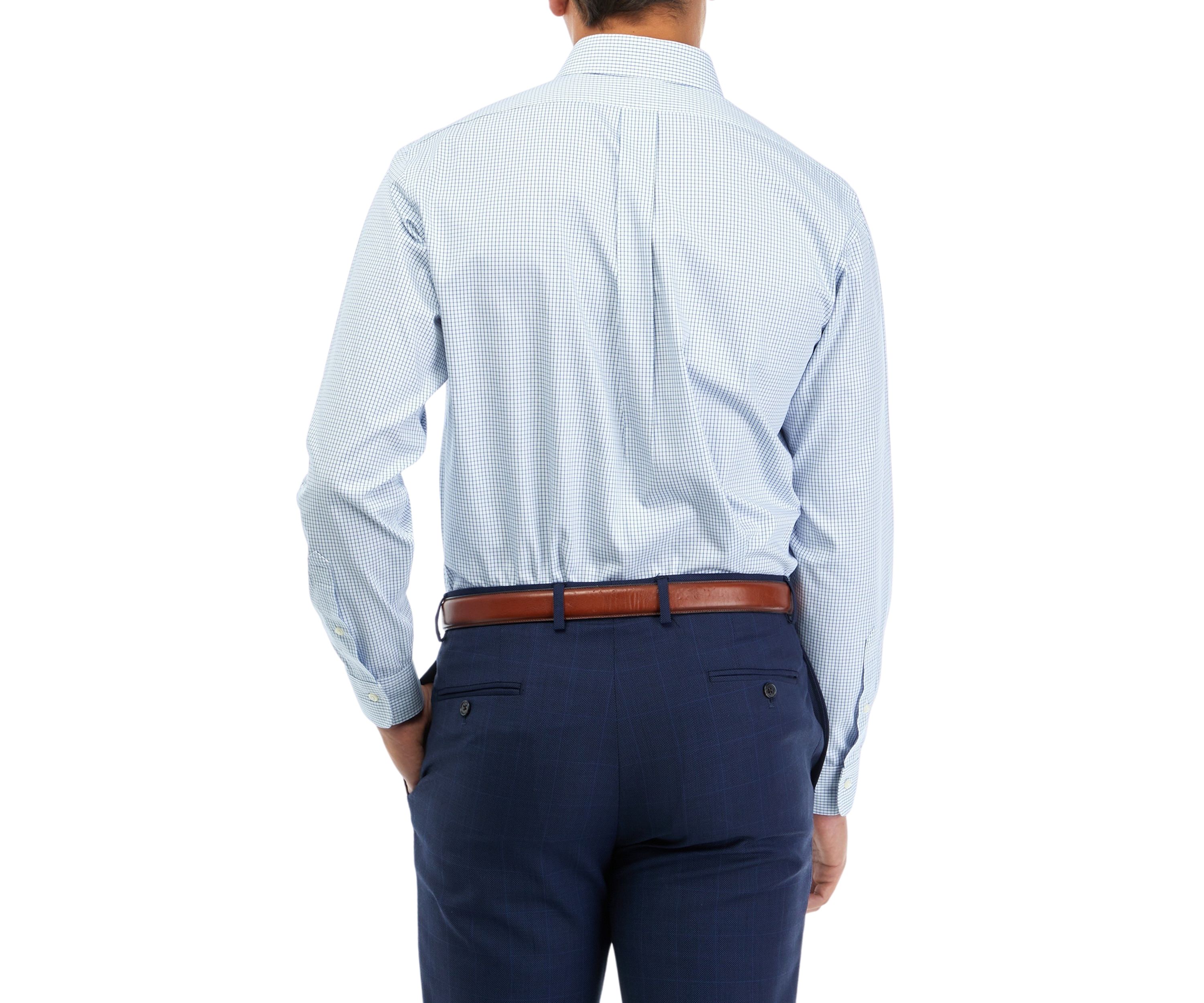 Mens Regular Fit Non Iron Glenn Plaid Dress Shirt 