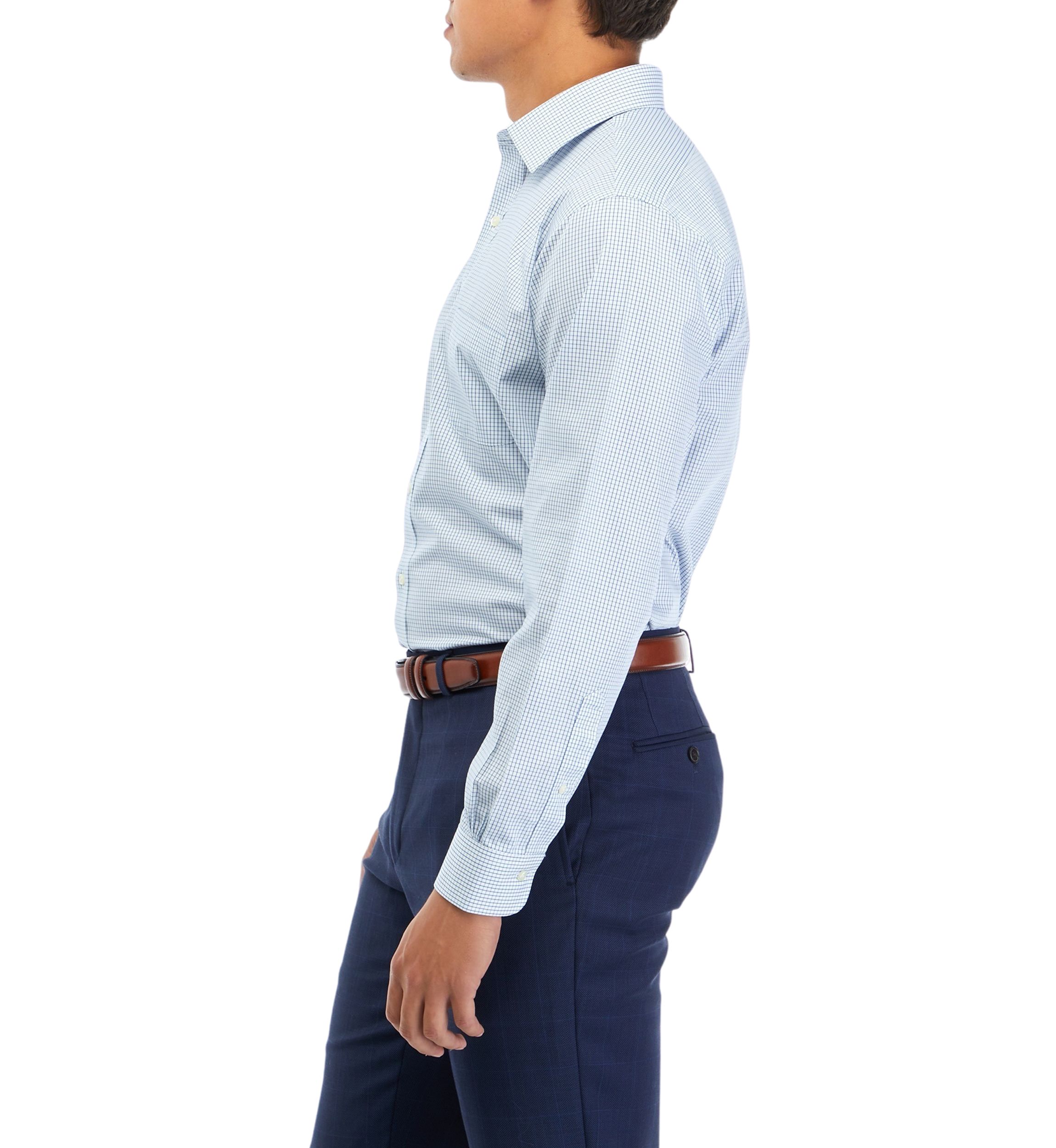 Mens Regular Fit Non Iron Glenn Plaid Dress Shirt 